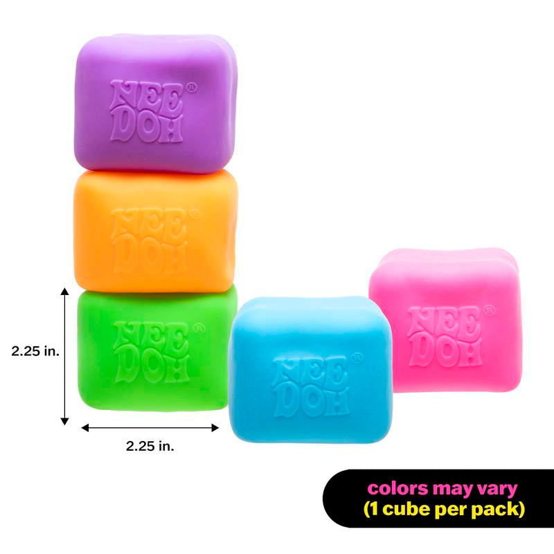 Needoh Nice Cube – Sensory Fidget Toy with Super Solid Squish, Stretchable Stress Relief, One Random Color