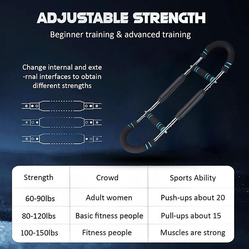 Twister Arm Trainer Adjustable Strength Bar for Chest & Arm Workout Portable Home Gym Equipment for Men Ideal for Upper Body Fitness