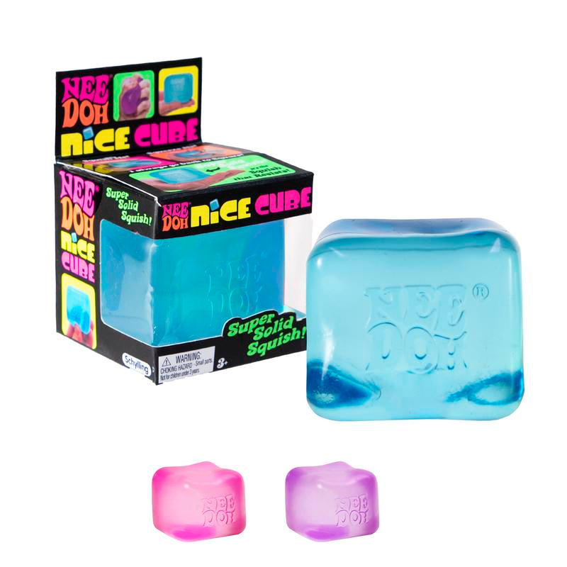 Needoh Nice Cube – Sensory Fidget Toy with Super Solid Squish, Stretchable Stress Relief, One Random Color