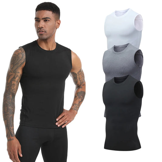 Tank Top Compresión Hombre - Camiseta Sin Mangas Secado Rápido para Gym y Bodybuilding