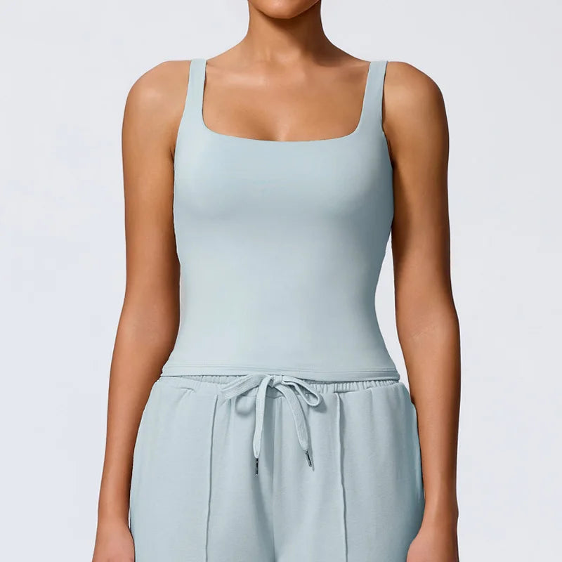 Top Deportivo Mujer Espalda en U - Tank Top Secado Rápido para Gym y Yoga