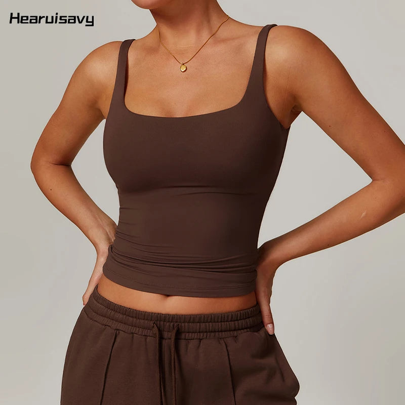 Top Deportivo Mujer Espalda en U - Tank Top Secado Rápido para Gym y Yoga