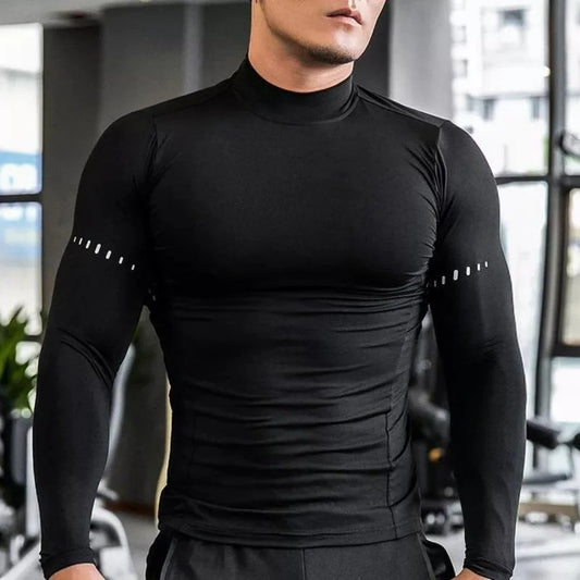 Playera de Compresión Hombre Manga Larga - Protección UV para Gym y Running