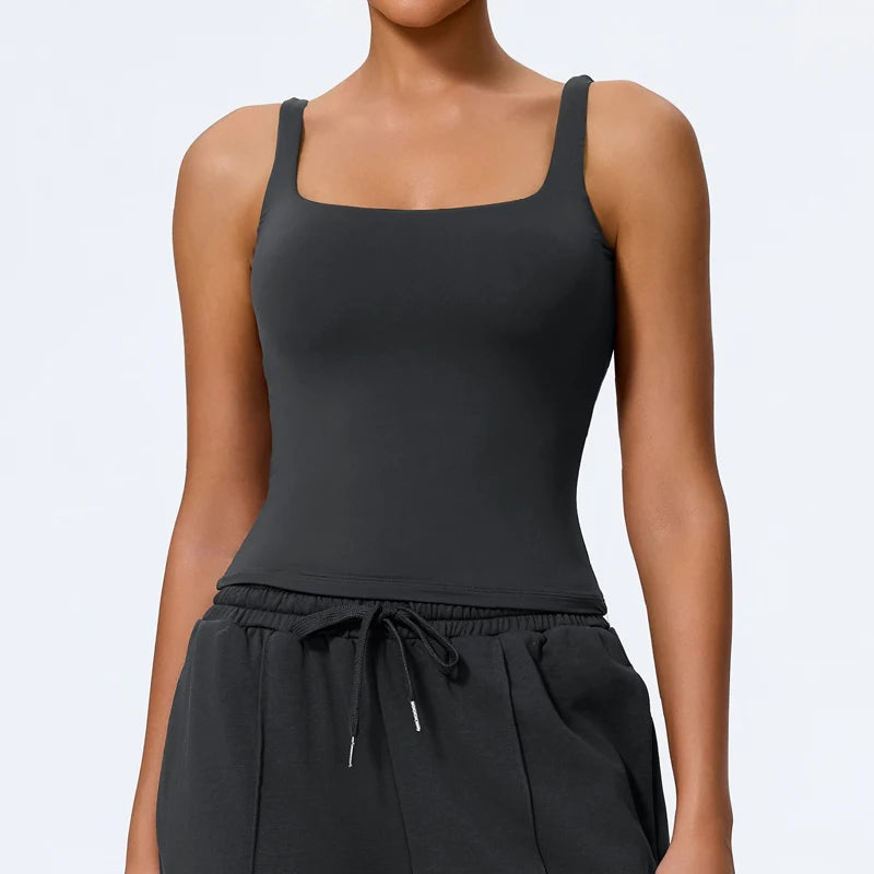 Top Deportivo Mujer Espalda en U - Tank Top Secado Rápido para Gym y Yoga