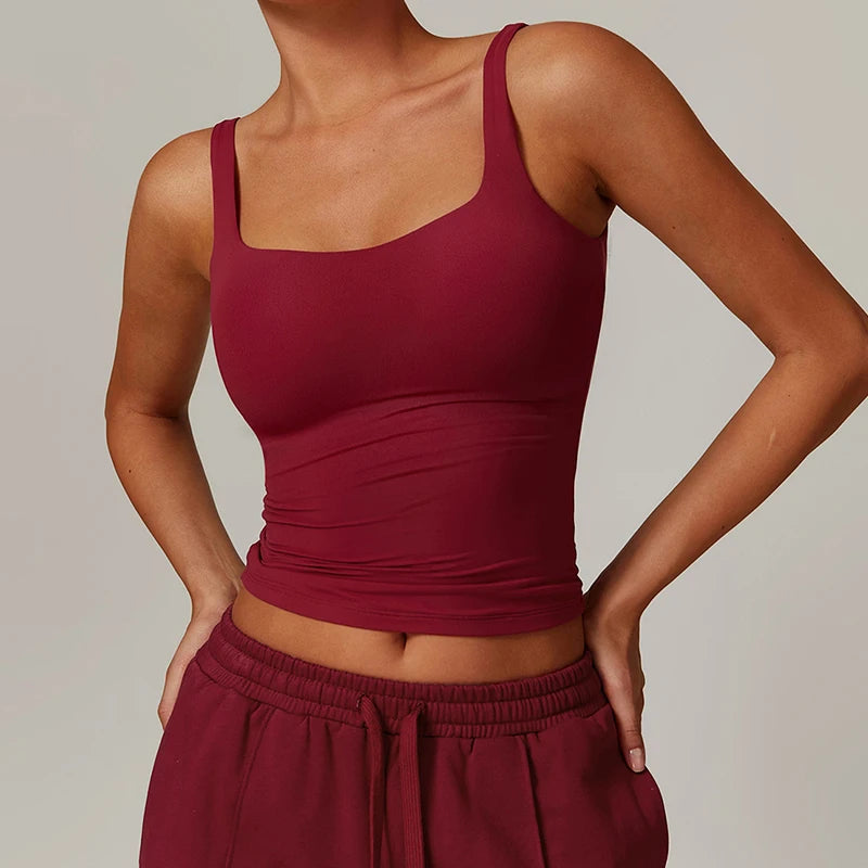 Top Deportivo Mujer Espalda en U - Tank Top Secado Rápido para Gym y Yoga